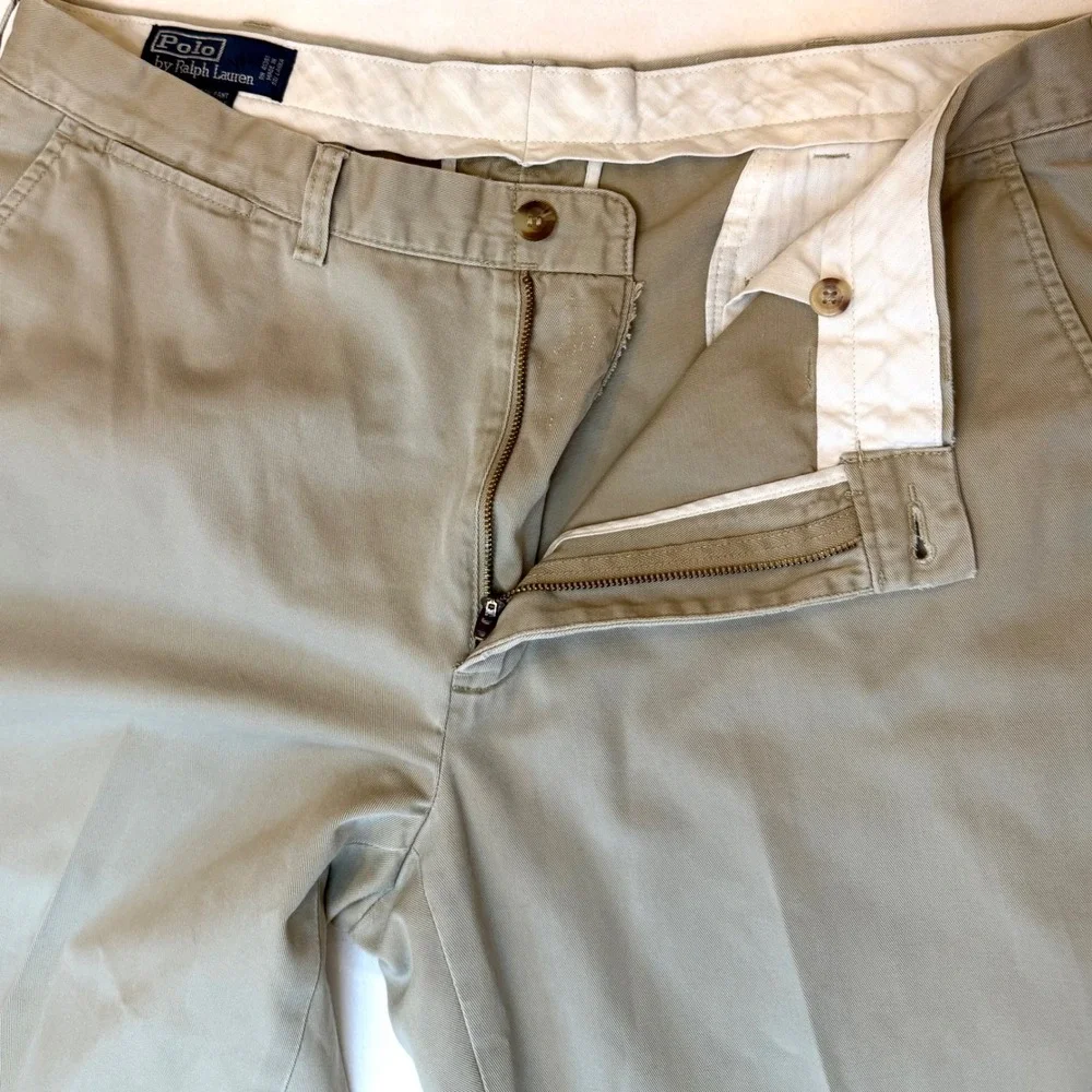 Polo Ralph Lauren Preston Pants‎ Khaki Chinos Tan Beige 38x30 VTG Classic Fit